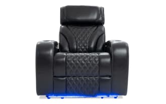 Premier Black Leather Power Recliner with Power Headrest