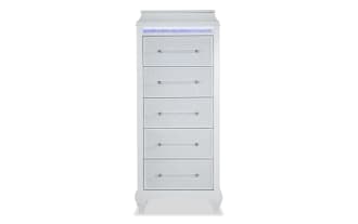 Glamour White 5 Drawer Lift-Top Lingerie Chest