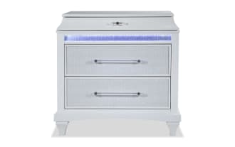 Glamour White 3 Drawer Nightstand