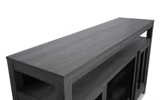 Brianna 59.5'' Gray Fully Assembled Electric Fireplace and TV Stand