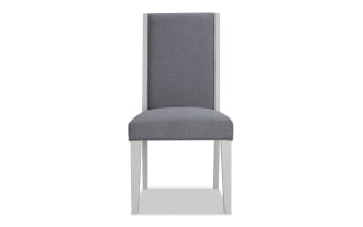 Sofia White & Gray Solid Back Upholstered Dining Chair