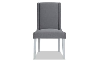 Sofia White & Gray Solid Back Upholstered Dining Chair