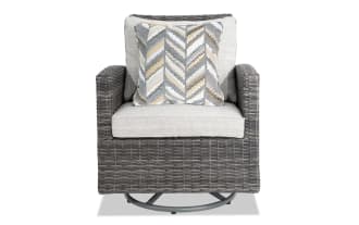 Lennox Gray Wicker Outdoor Swivel Chair