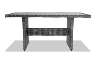 Lennox Gray Wicker Outdoor Dining Table