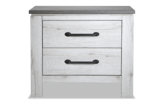 Savannah White & Gray 2 Drawer Nightstand