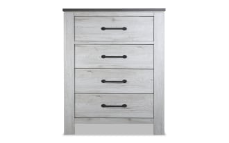 Savannah White & Gray 4 Drawer Chest