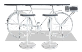 3 Piece White & Gray Bike Bar Set