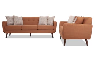 Bettie Russet 86'' Sofa & 65'' Loveseat