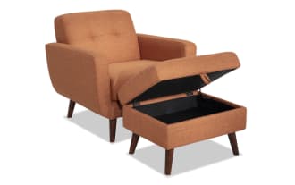 Bettie Russet Chair & Storage Ottoman