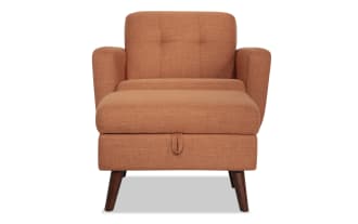 Bettie Russet Chair & Storage Ottoman