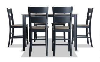Blake 7 Piece Graphite & Gray Extendable Counter Height Dining Set