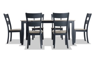 Blake 7 Piece Graphite & Gray Extendable Dining Set