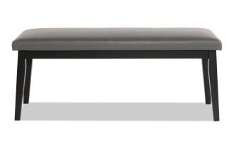 Elm Espresso & Gray Faux Leather Dining Bench