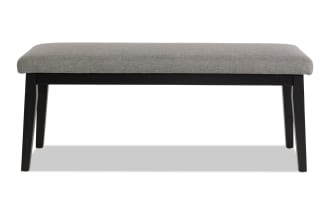 Elm Espresso & Light Gray Upholstered Dining Bench