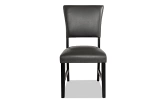 Elm Espresso & Gray Faux Leather Panel Back Upholstered Dining Chair