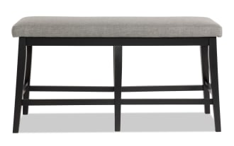 Elm Espresso & Light Gray Upholstered Counter Height Dining Bench