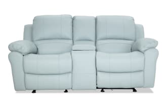 Storm Leather Power Console Loveseat with USB Port
