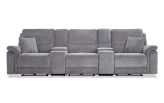 Renegade Gray 130'' Power Reclining Sofa with USB Port