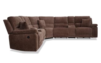 Renegade Brown 145'' Power Reclining 7 Piece Sectional with USB Port