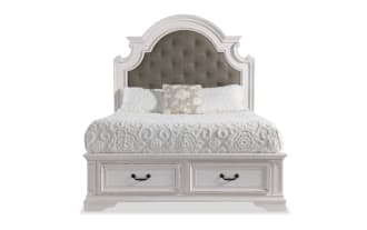 Scarlett Queen White Storage Platform Bed