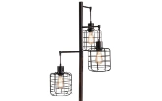 Brooklyn Caged Motif 71'' Black Floor Lamp