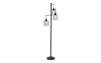 Brooklyn Caged Motif 71'' Black Floor Lamp