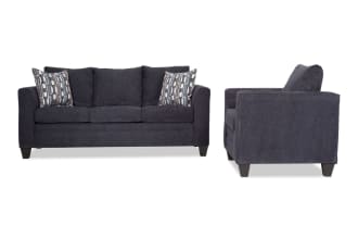 Stevie Charcoal 78'' Sofa & Chair