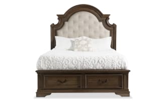 Scarlett Queen Oak Storage Platform Bed