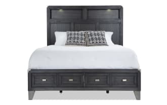Wentworth Queen Black Bookcase Storage Bed