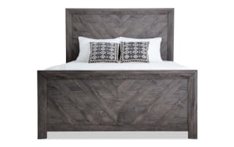 Calvin Queen Gray Panel Bed
