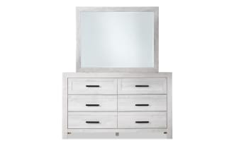 Calvin White 6 Drawer Dresser & Mirror