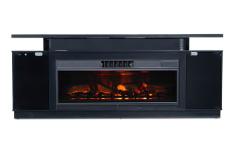 Glow 72'' Black Fully Assembled Electric Fireplace and TV Stand