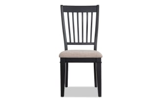 Montana Black & Beige Slat Back Upholstered Dining Chair