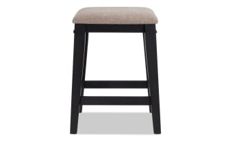 Montana Black & Beige Backless Upholstered Counter Height Stool