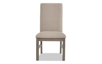 Artisan Beige & Gray Solid Back Upholstered Dining Chair