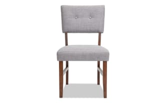 Bettie Walnut & Gray Panel Back Upholstered Dining Chair
