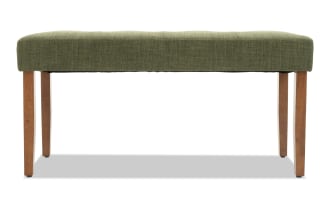 Bettie Walnut & Avocado Upholstered DIning Bench
