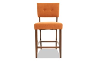 Bettie Walnut & Russet Panel Back Upholstered Counter Height Stool