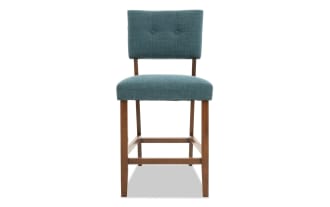 Bettie Walnut & Teal Upholstered Counter Height Stool