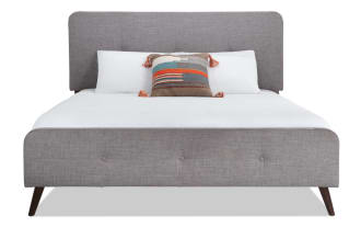 Bettie Queen Gray Upholstered Platform Bed