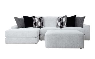 Mason White 123'' 2 Piece Left Arm Facing Chaise Sectional with Ottoman