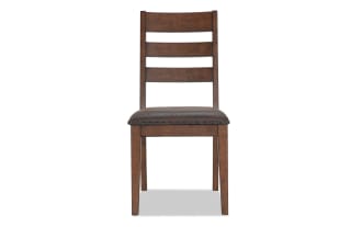 Canyon Brown Faux Leather Ladder Back Upholstered Dining Chair