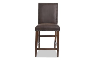 Canyon Brown Faux Leather Solid Back Counter Height Stool