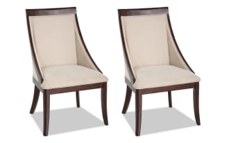 Coco II Cherry & Beige Solid Back Upholstered Dining Chair (Set of 2)