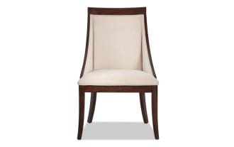 Coco II Cherry & Beige Solid Back Upholstered Dining Chair
