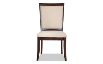 Coco II Cherry & Beige Panel Back Upholstered Dining Chair