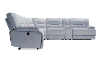 Pacifica Silver 130'' Power Reclining 6 Piece Sectional with USB Port