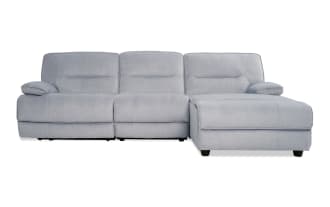 Pacifica Silver 114'' Power Reclining 3 Piece Right Arm Facing Chaise Sectional with Armless Recliner & USB Port