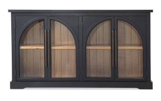 Black 4 Door Arch Cabinet