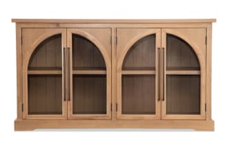 Natural 4 Door Arch Cabinet